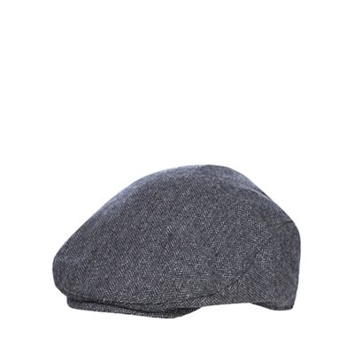 Boys' navy flat cap with wool
